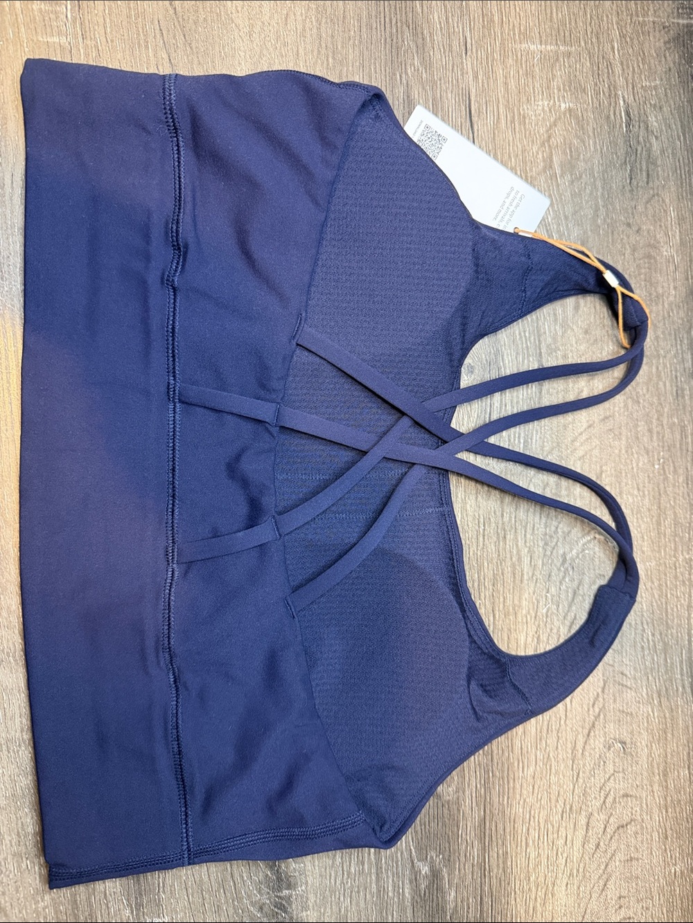 Quince Deep Navy Power-Up Long Line Strappy Sports Bra - Picture 5 of 5